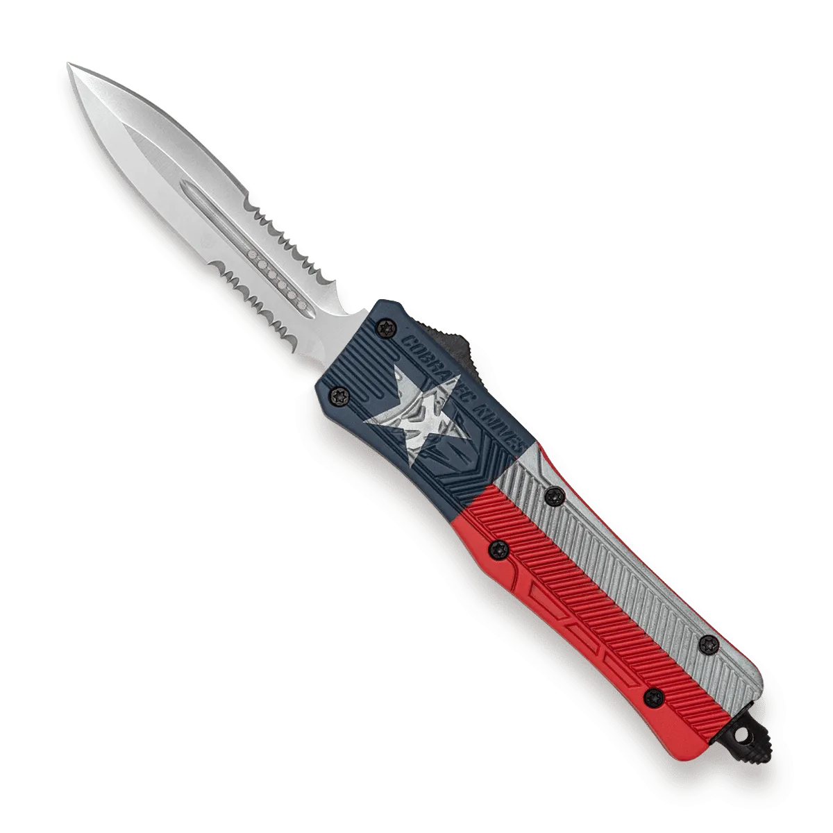 CobraTec CTK-1 Large OTF-Messer Texas Flag D2