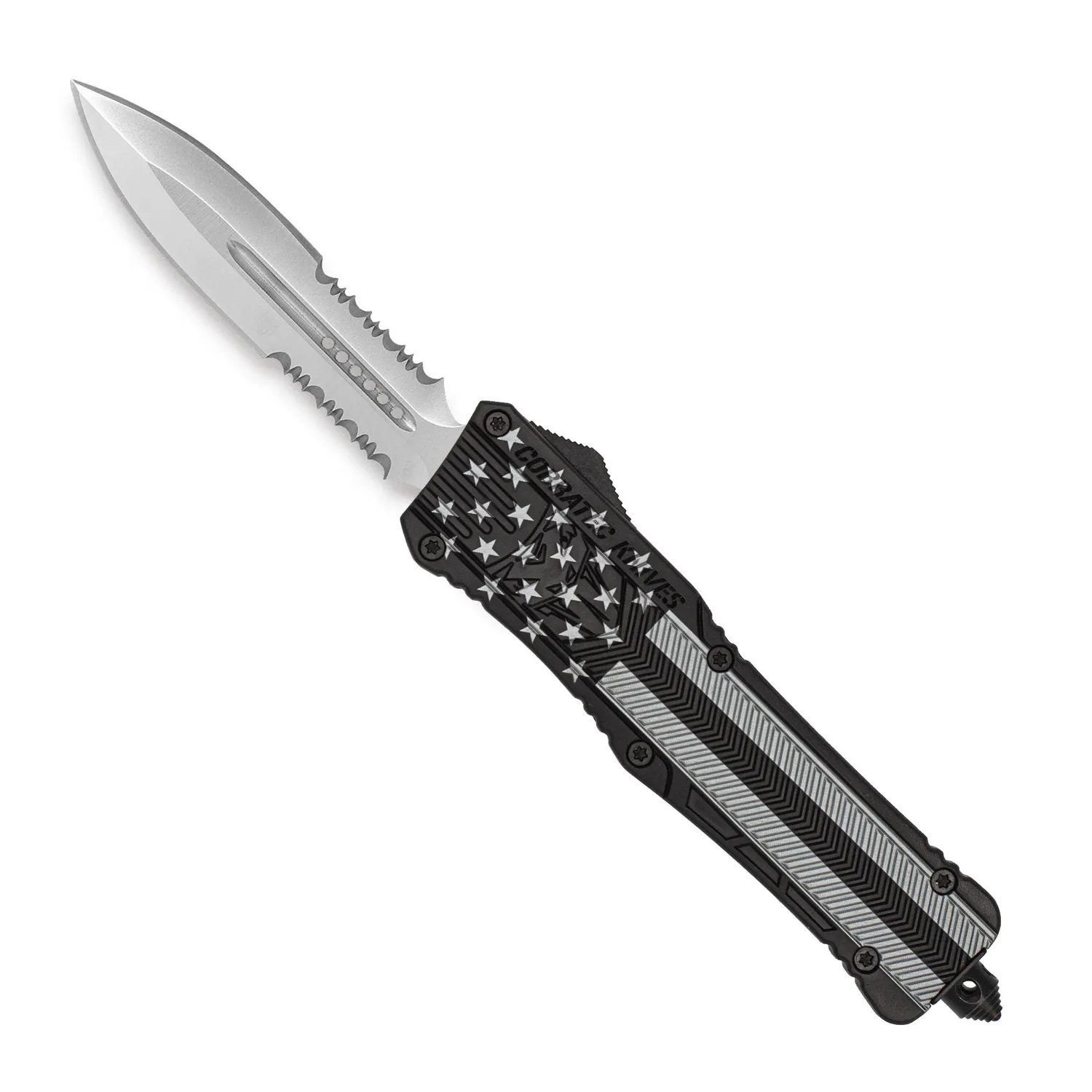 CobraTec CTK-1 Large OTF Messer Blackout American Flag