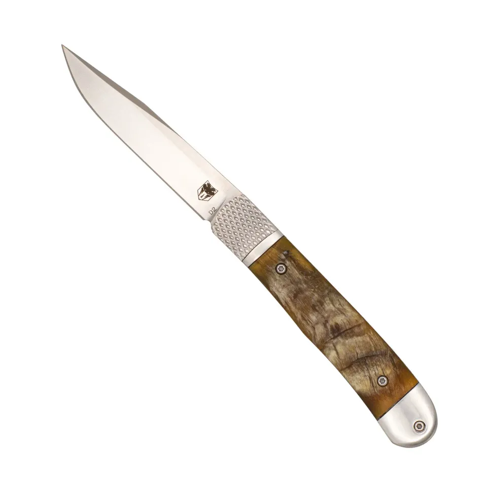 CobraTec Trapper Hidden Release Taschenmesser Ram Horn D2