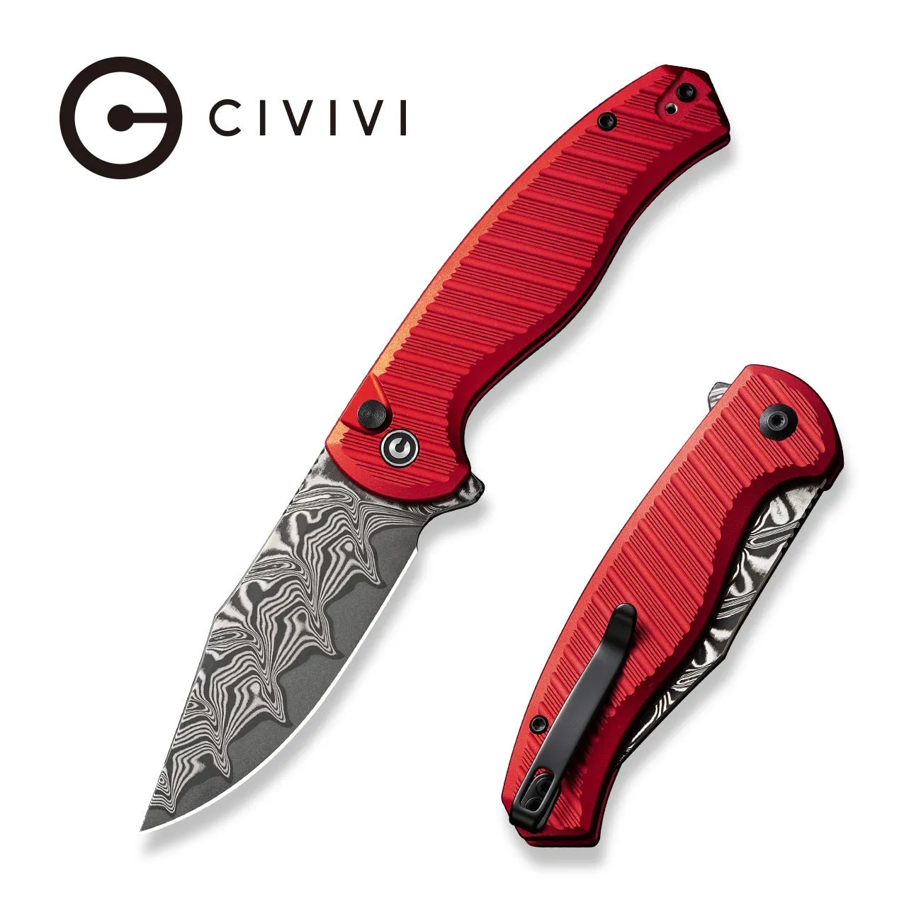 Civivi Stormhowl C23040B-DS1 Taschenmesser Rot Damast