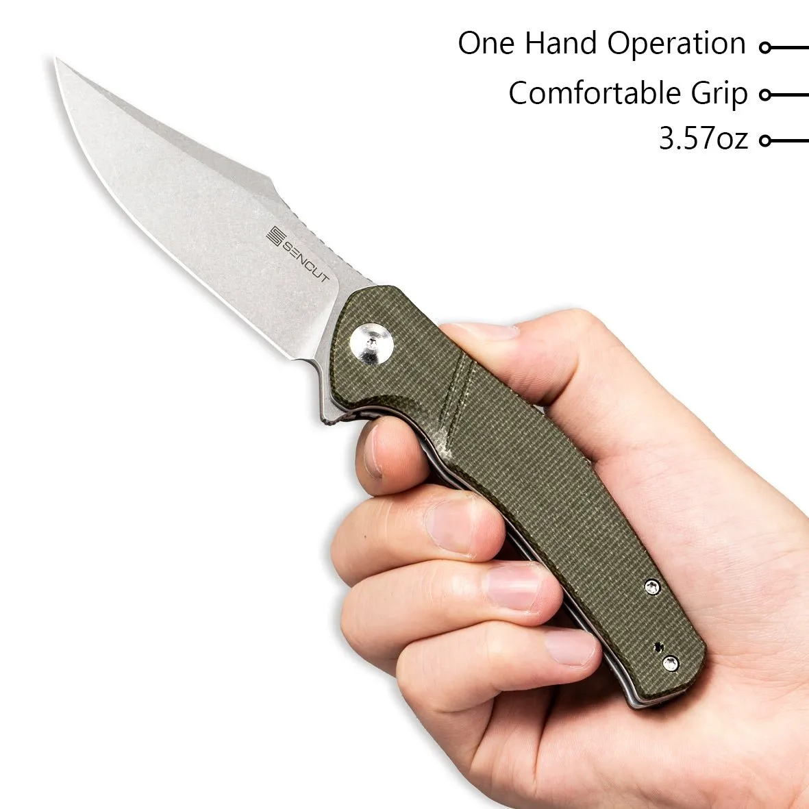 SENCUT Episode SA04E Klappmesser Micarta grün