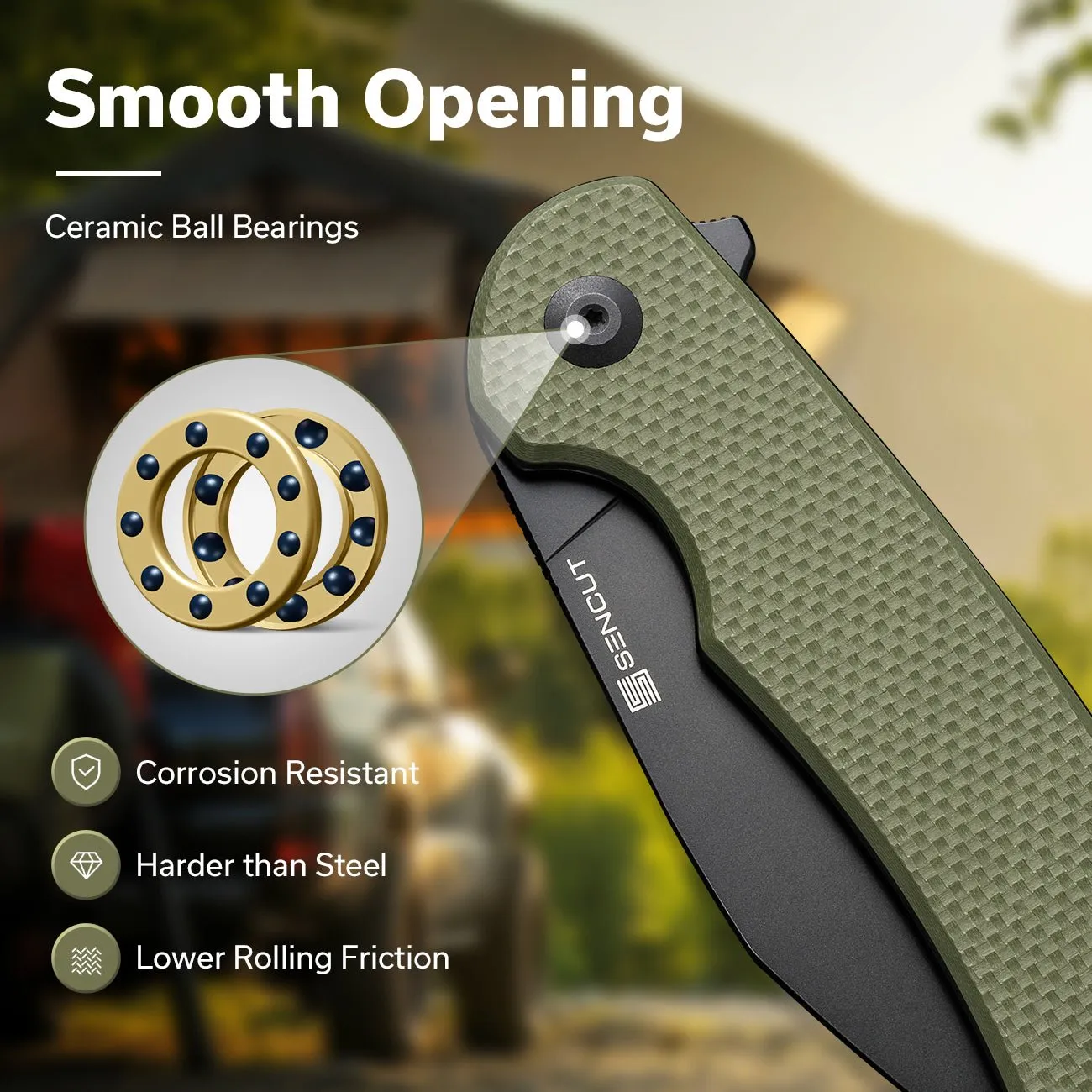 SENCUT Omniform S23064-1 Klappmesser G10 OD-Grün groß