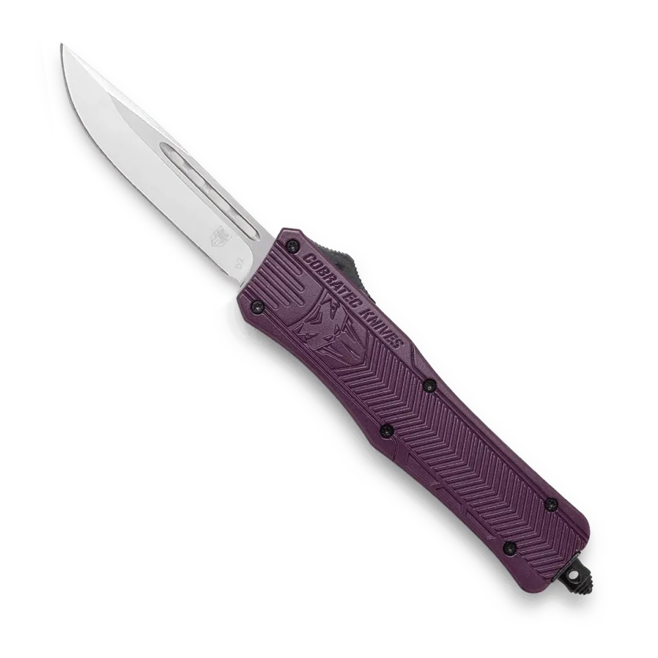 CobraTec Medium CTK-1 Plum OTF-Messer D2 Cerakote