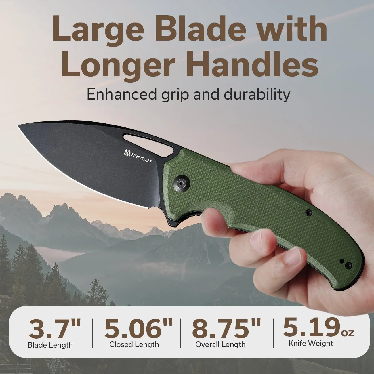 SENCUT Phantara S23014-3 Klappmesser 9,4 cm OD Green