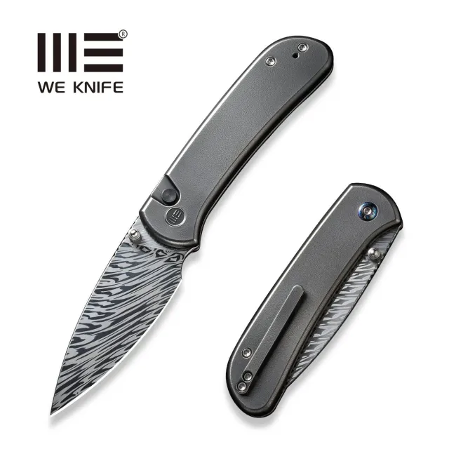 WeKnife Qubit WE22030F-DS1 Klappmesser grau Damast