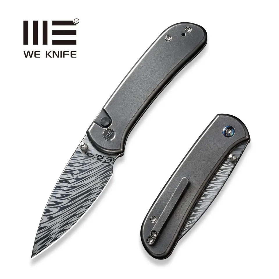 WeKnife Qubit WE22030F-DS1 Klappmesser grau Damast