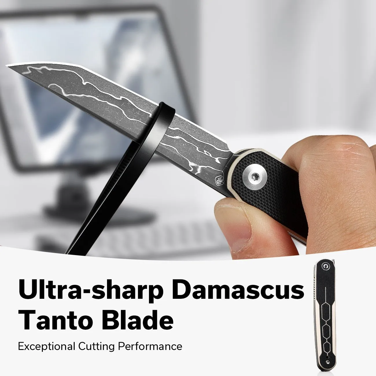 Civivi KwaiQ C23015-DS1 Taschenmesser Tanto Damast