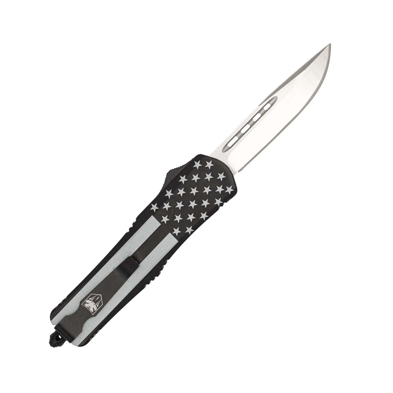 CobraTec FS-3 Medium OTF Messer Blackout Flag D2
