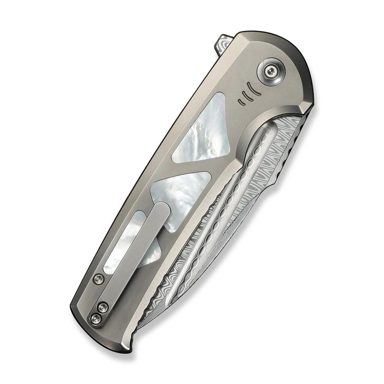 WeKnife Sylox WE24027-DS1 Taschenmesser Damasteel Perlmutt