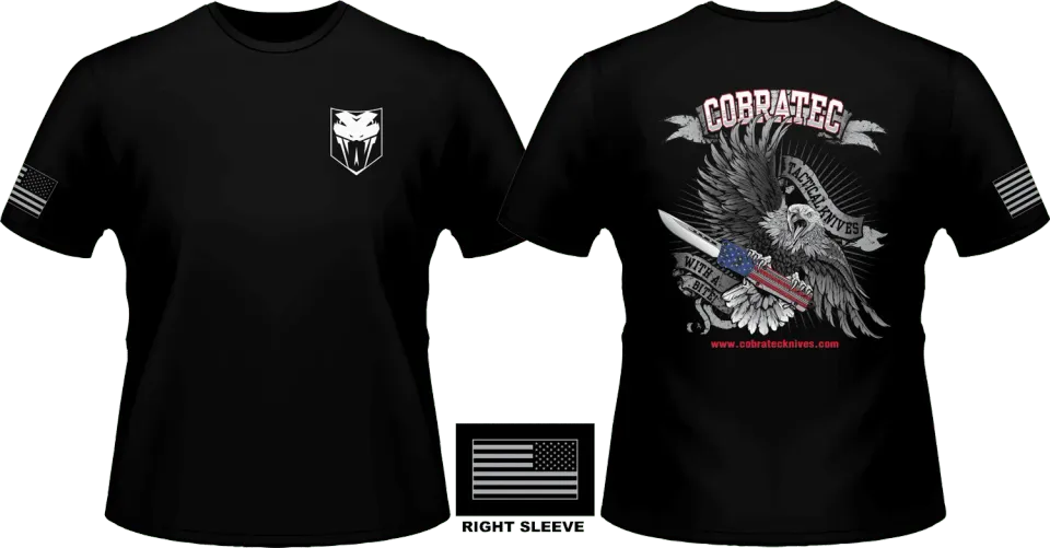 CobraTec Eagle T-Shirt schwarz Baumwolle
