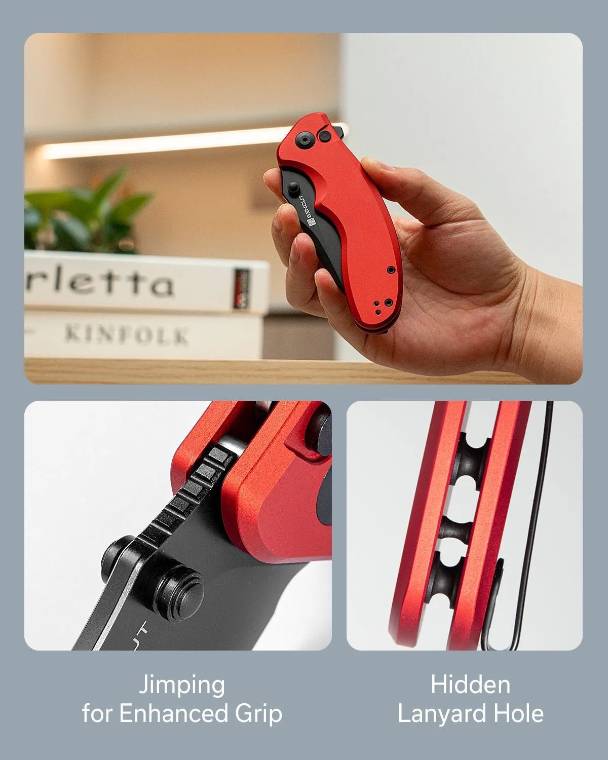 SENCUT Cybrix S23098A-3 Klappmesser rot Aluminium