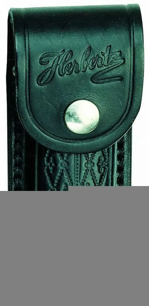 Herbertz Messeretui Leder Schwarz Gürtelschlaufe Prägung