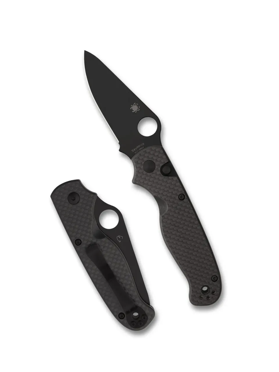 Spyderco ButtonUp Carbon Klappmesser 8Cr13MoV PlainEdge