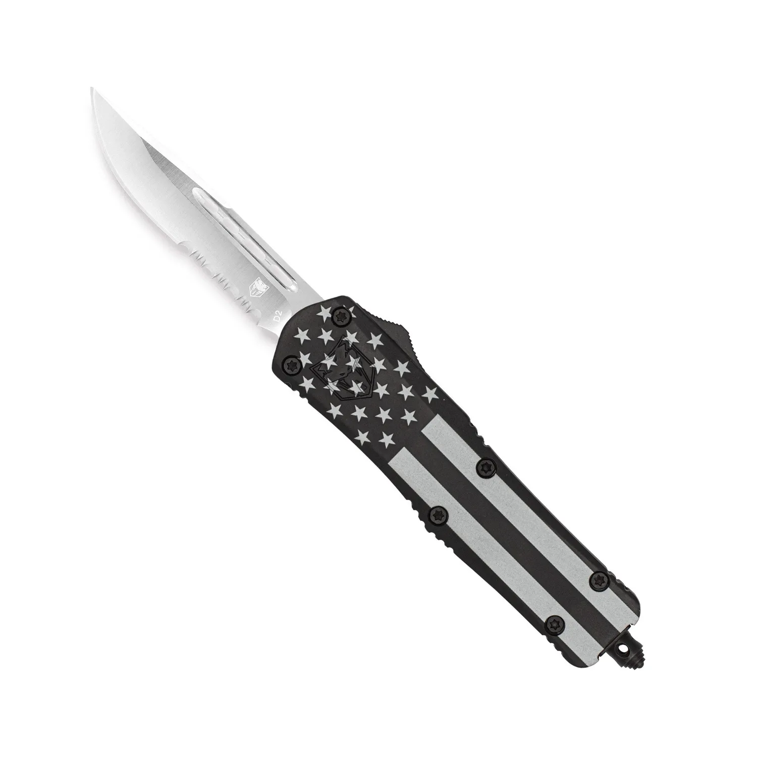 CobraTec FS-3 Medium OTF Messer Blackout Flag D2