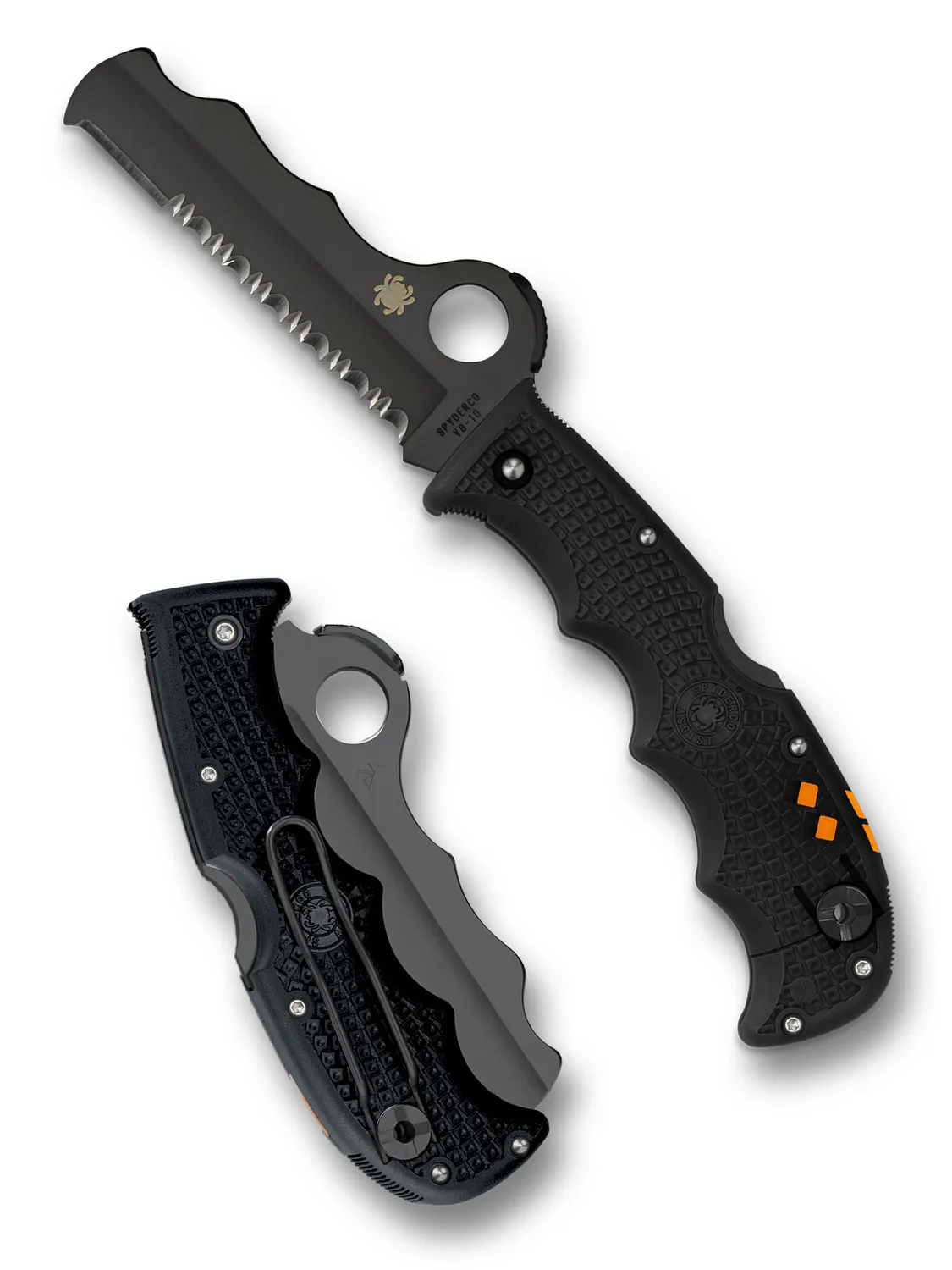 Spyderco Assist Rettungsmesser Schwarz VG-10 Serrata