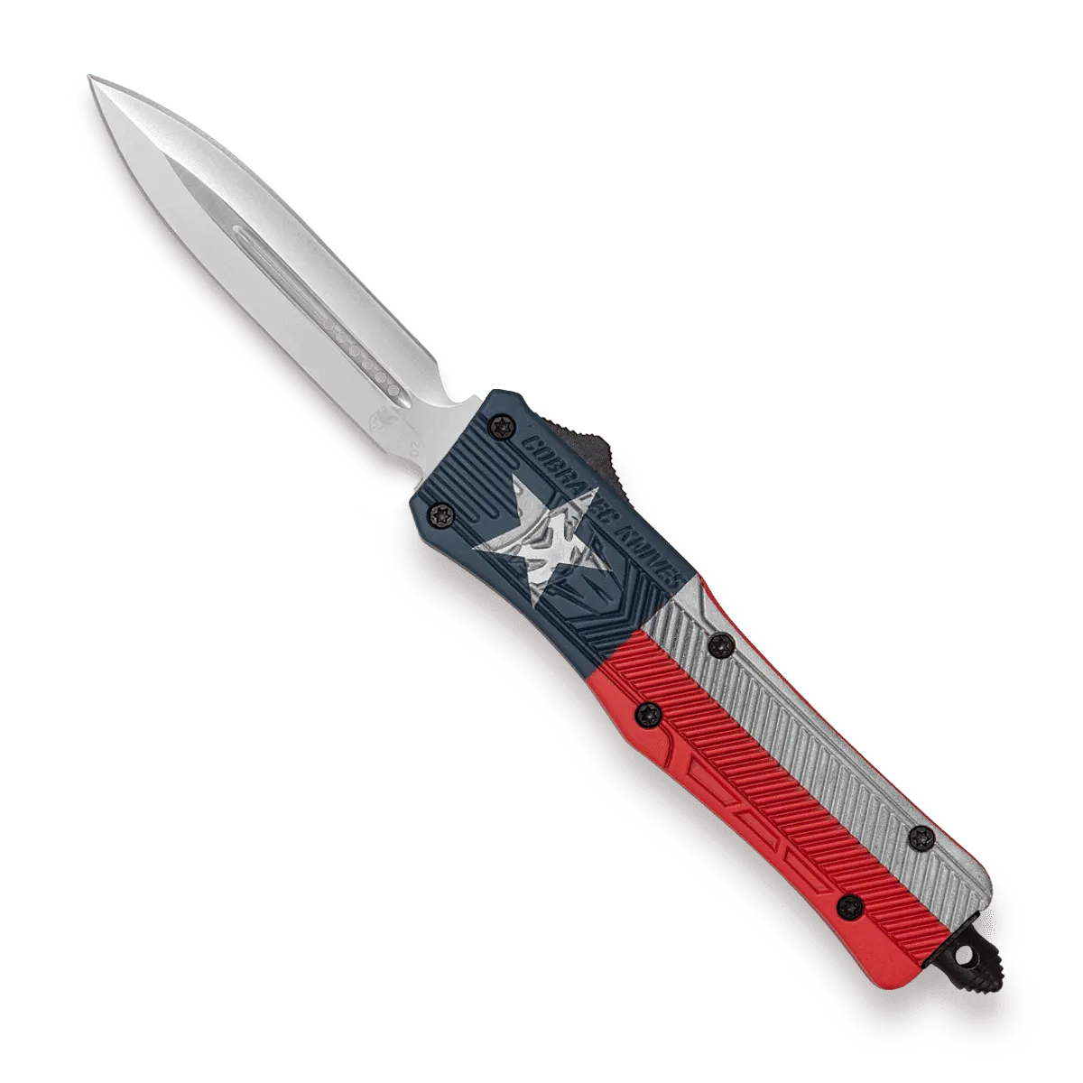 CobraTec CTK-1 Large OTF-Messer Texas Flag D2