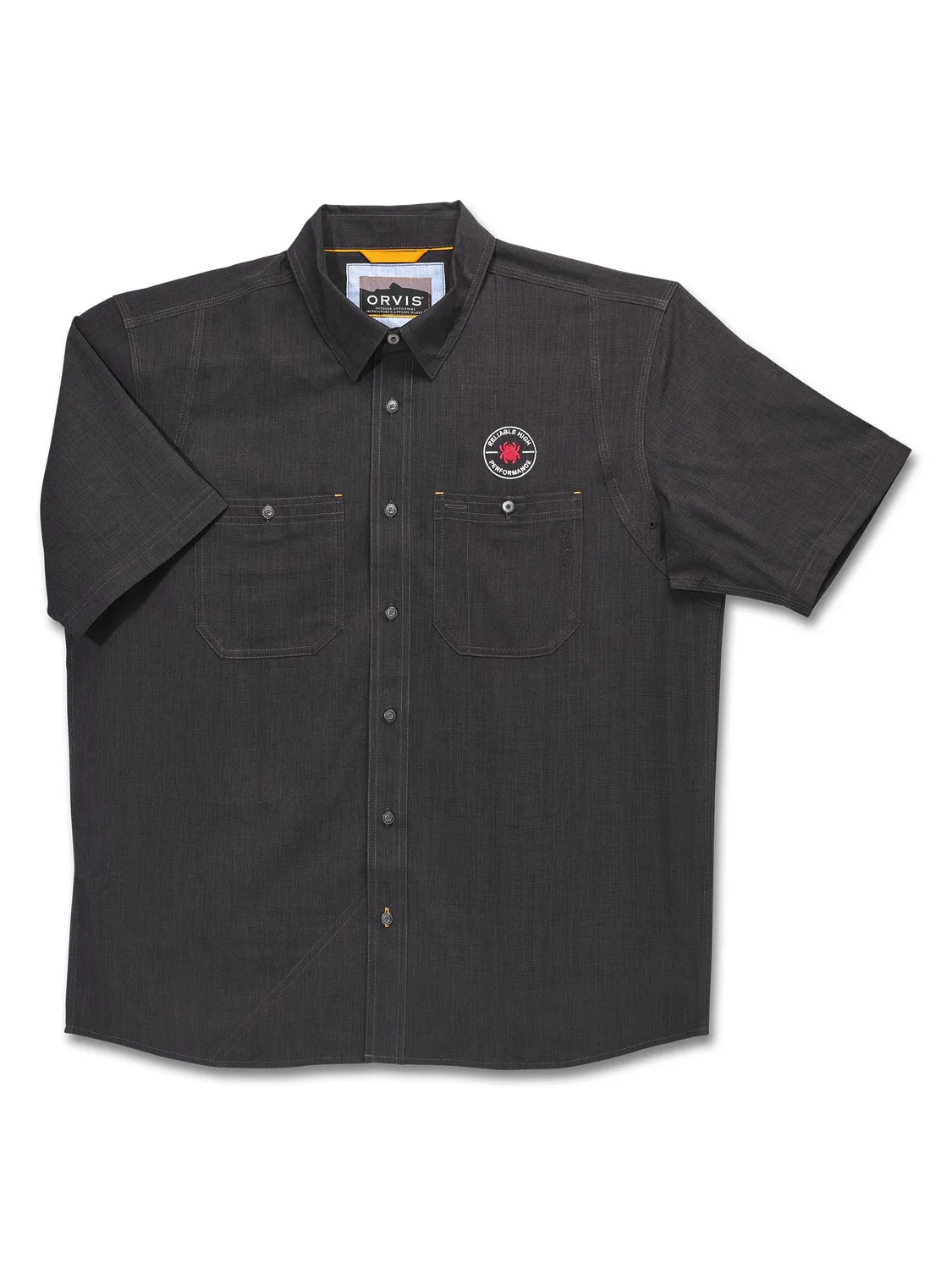 Orvis Tech Chambray Arbeitshemd Langarm Blau feuchtigkeitsarm