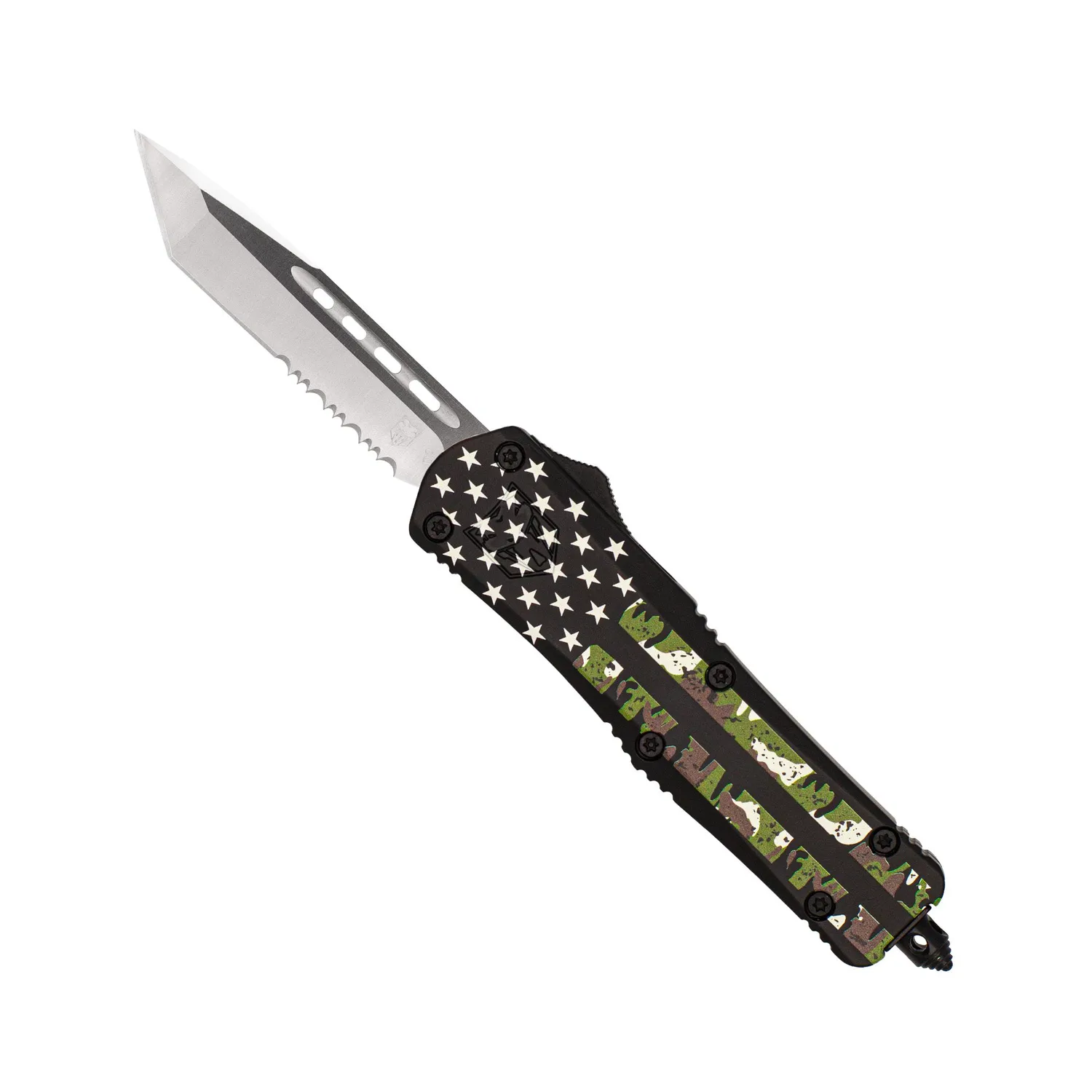 CobraTec FS-3 Medium OTF Messer American Camo Flag D2