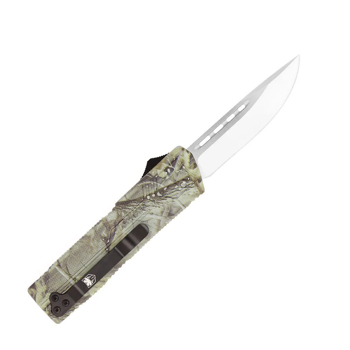 CobraTec Lightweight OTF Messer D2 Woodland Camo