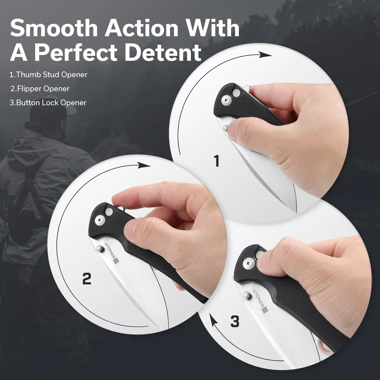 SENCUT Sachse S21007-5 Taschenmesser G10 Button Lock