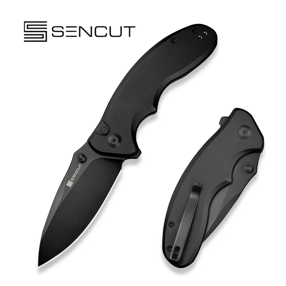 SENCUT Cybrix S23098A-1 Taschenmesser Schwarz Button Lock