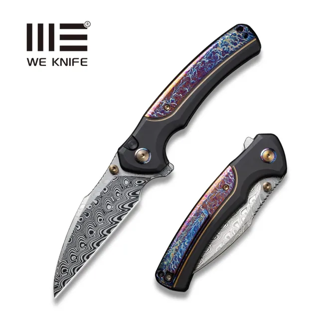 WeKnife Ziffius WE22024D-DS1 Klappmesser Damast schwarz-gold