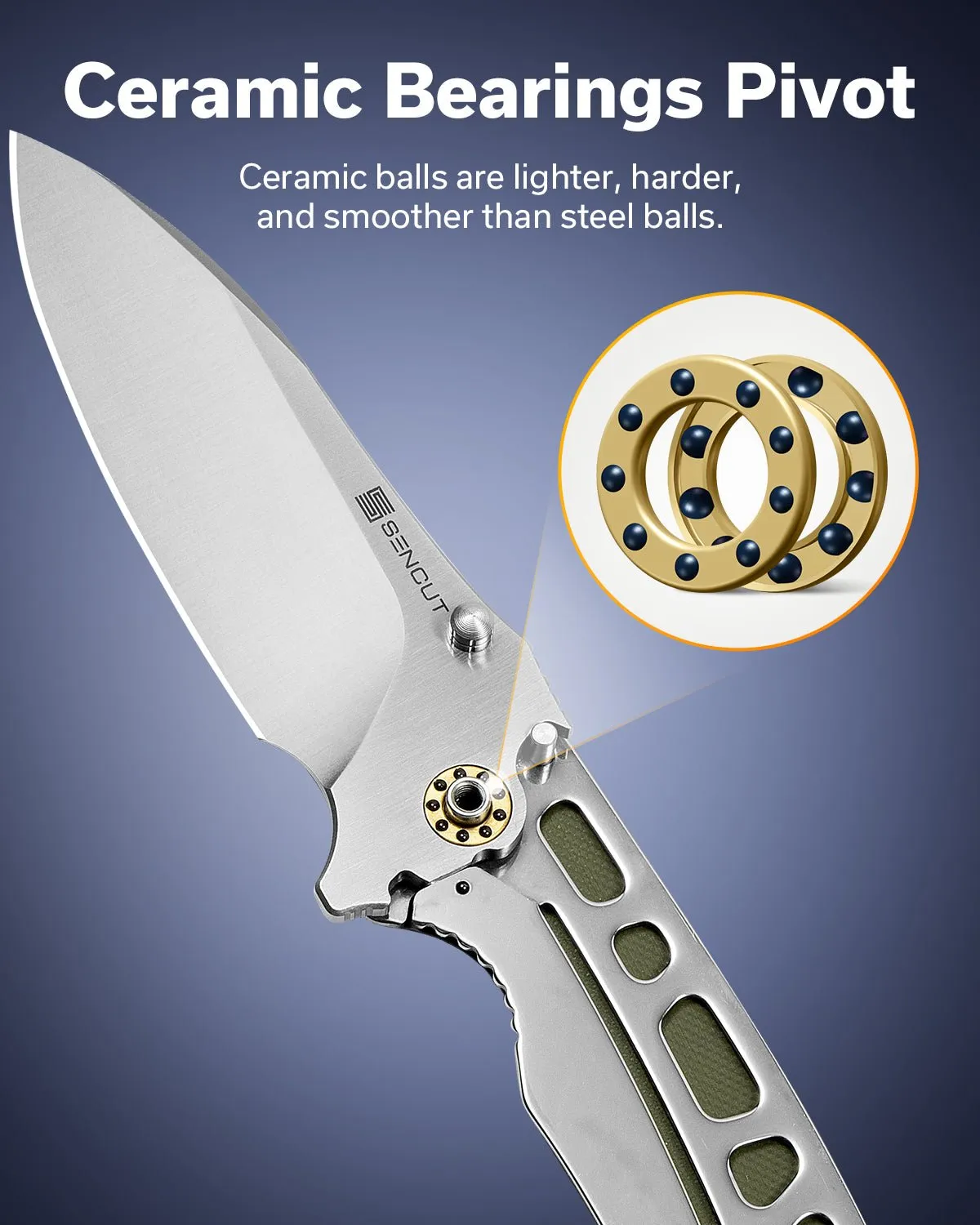 SENCUT Borzam S23077-1 Taschenmesser OD Green 9Cr18MoV
