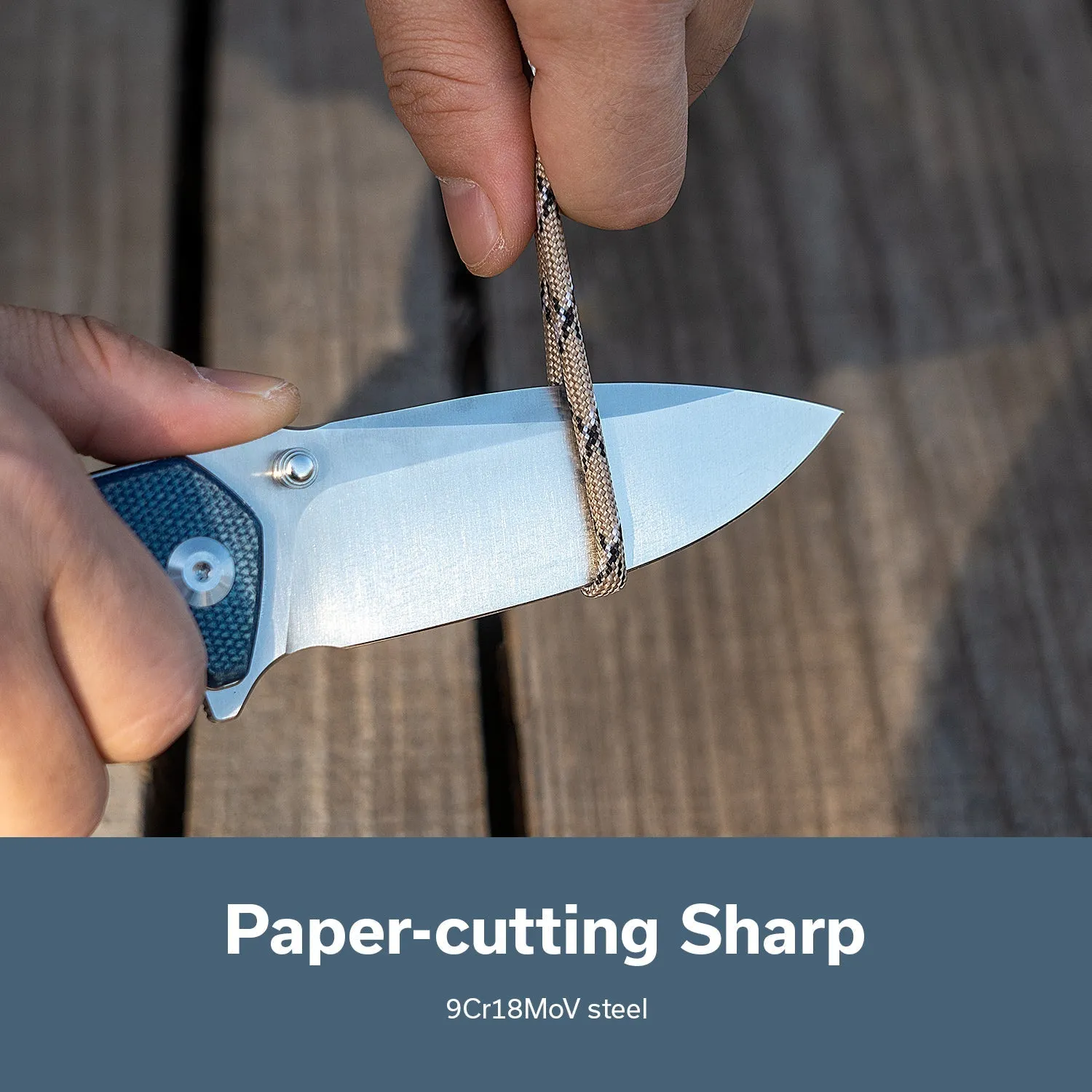 SENCUT Skarnax S24025-3 Klappmesser Blau Micarta 9Cr18MoV