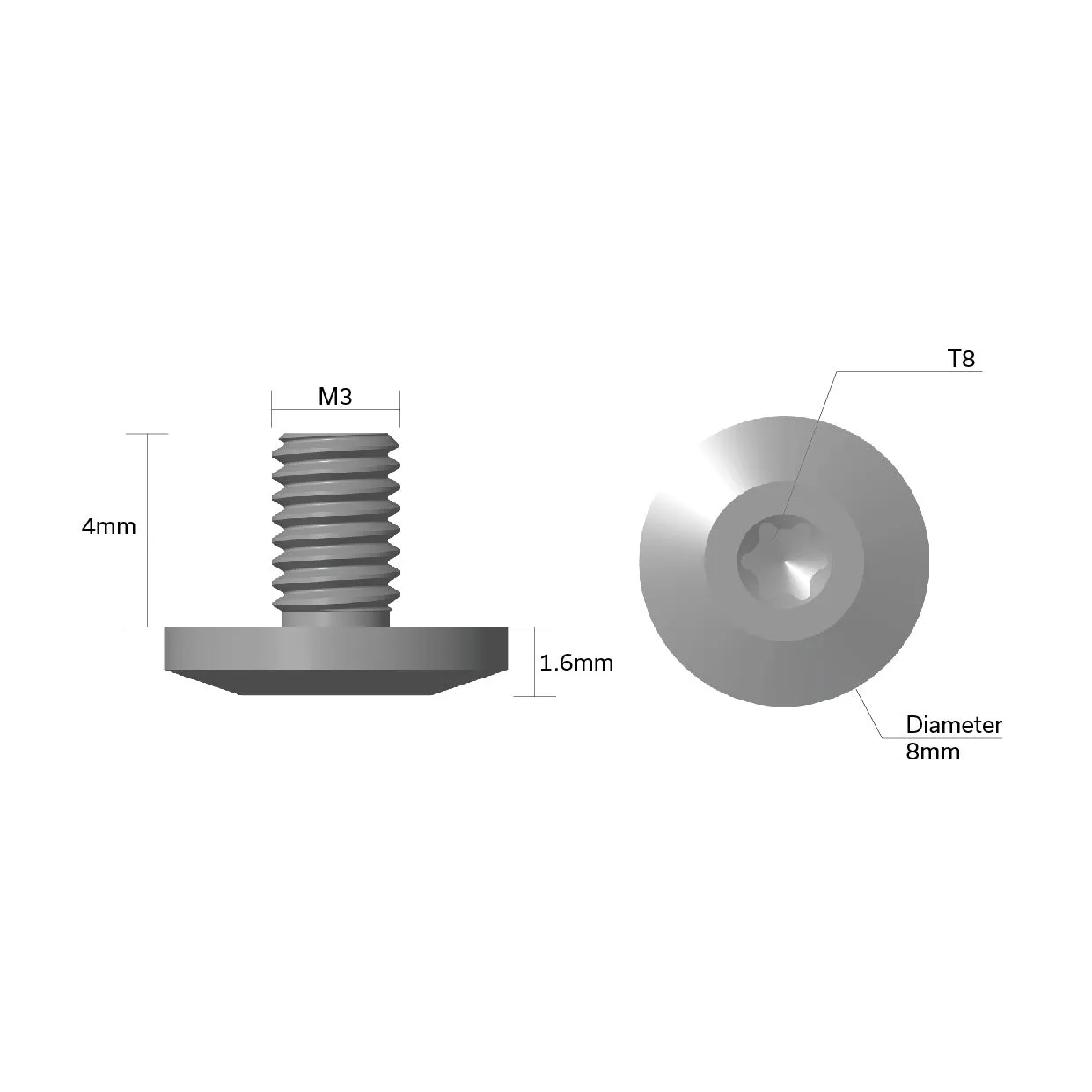 Civivi CA-11B Achsschraube Edelstahl 8 mm T8