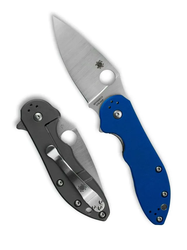 Spyderco Domino Blau G-10 Taschenmesser CTS-204P Flipper