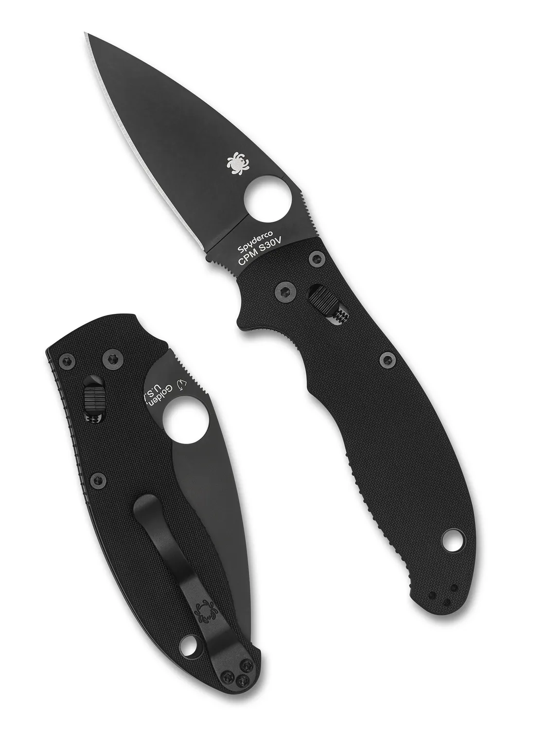 Spyderco Manix 2 Black Blade Taschenmesser S30V schwarz