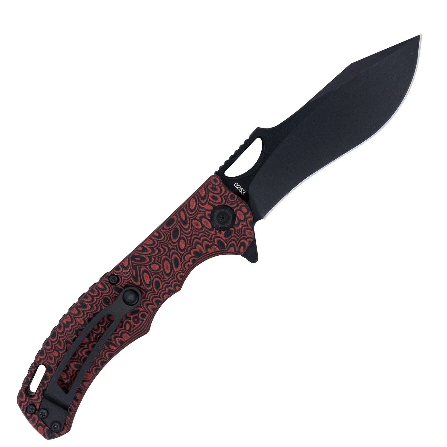 CobraTec Nighthawk Klappmesser Schwarz-Rot D2