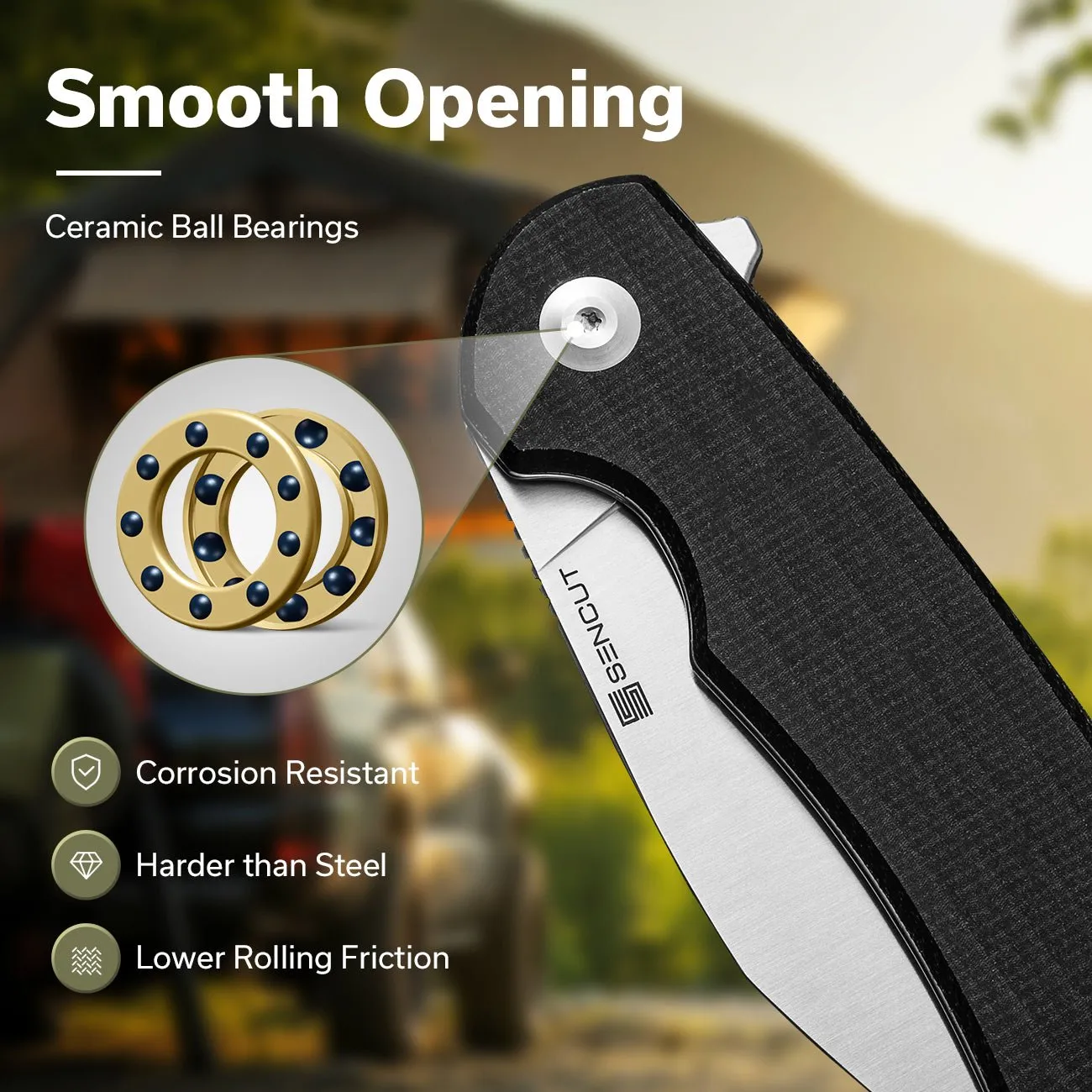 SENCUT Omniform S23064-2 Taschenmesser Schwarz Micarta