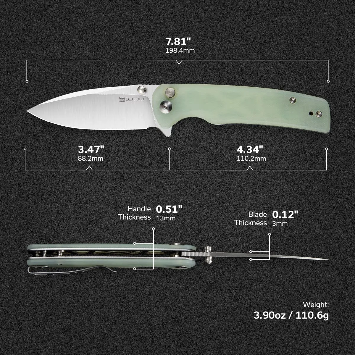 SENCUT Sachse S21007-4 Taschenmesser Natur 9Cr18MoV