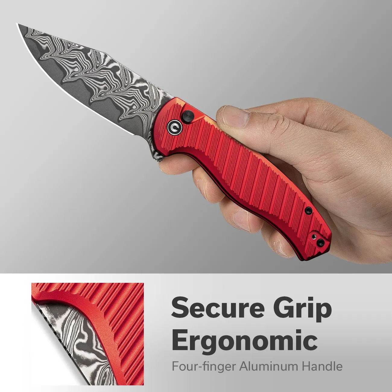 Civivi Stormhowl C23040B-DS1 Taschenmesser Rot Damast