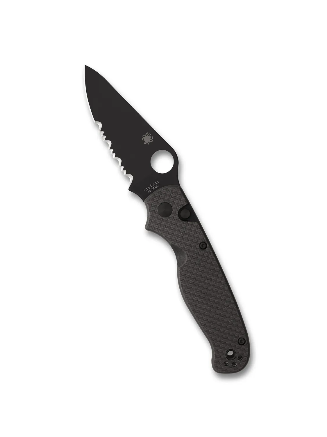 Spyderco ButtonUp Carbon Klappmesser 8Cr13MoV PlainEdge