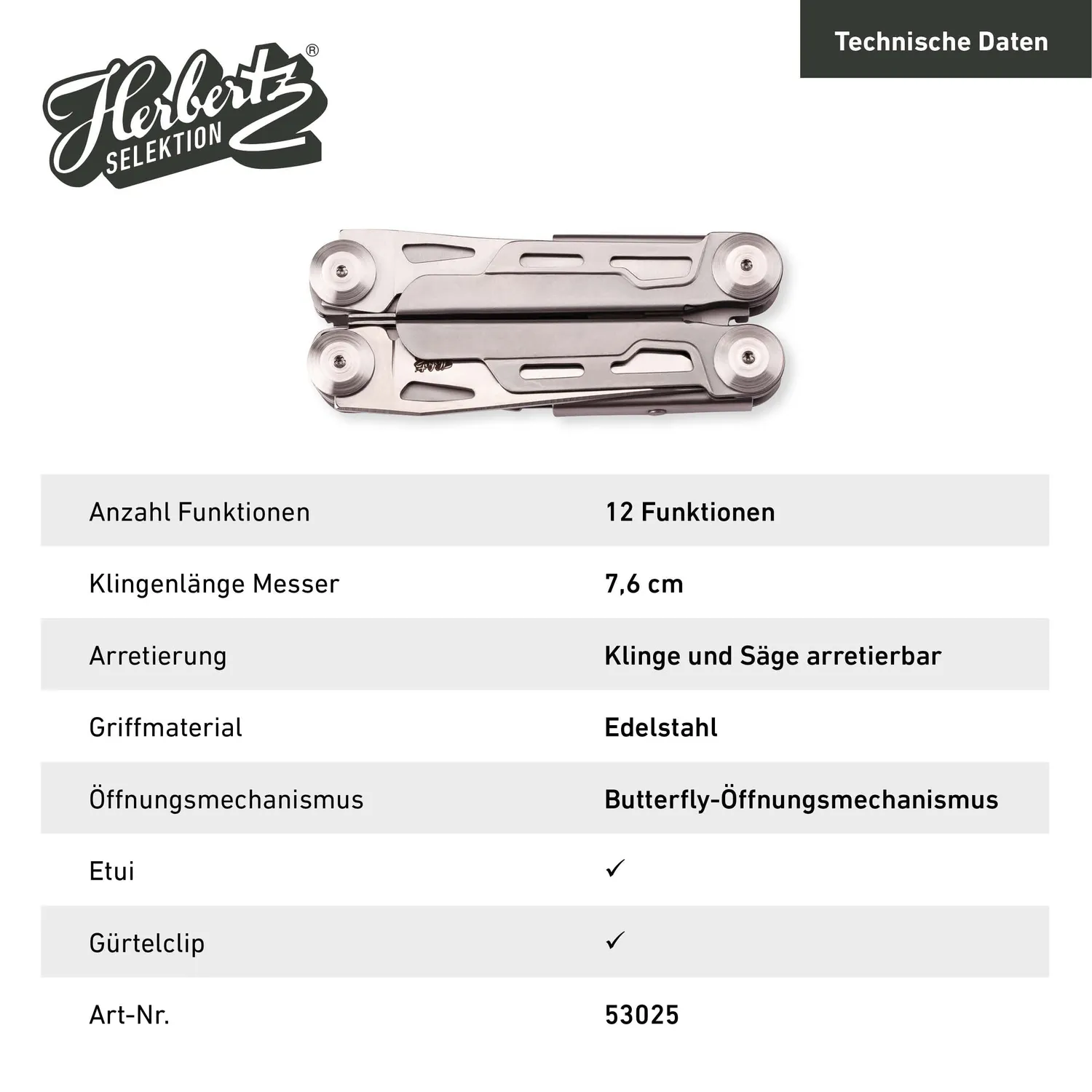 Herbertz Selektion Multitool 440 Taschenmesser 7,6 cm