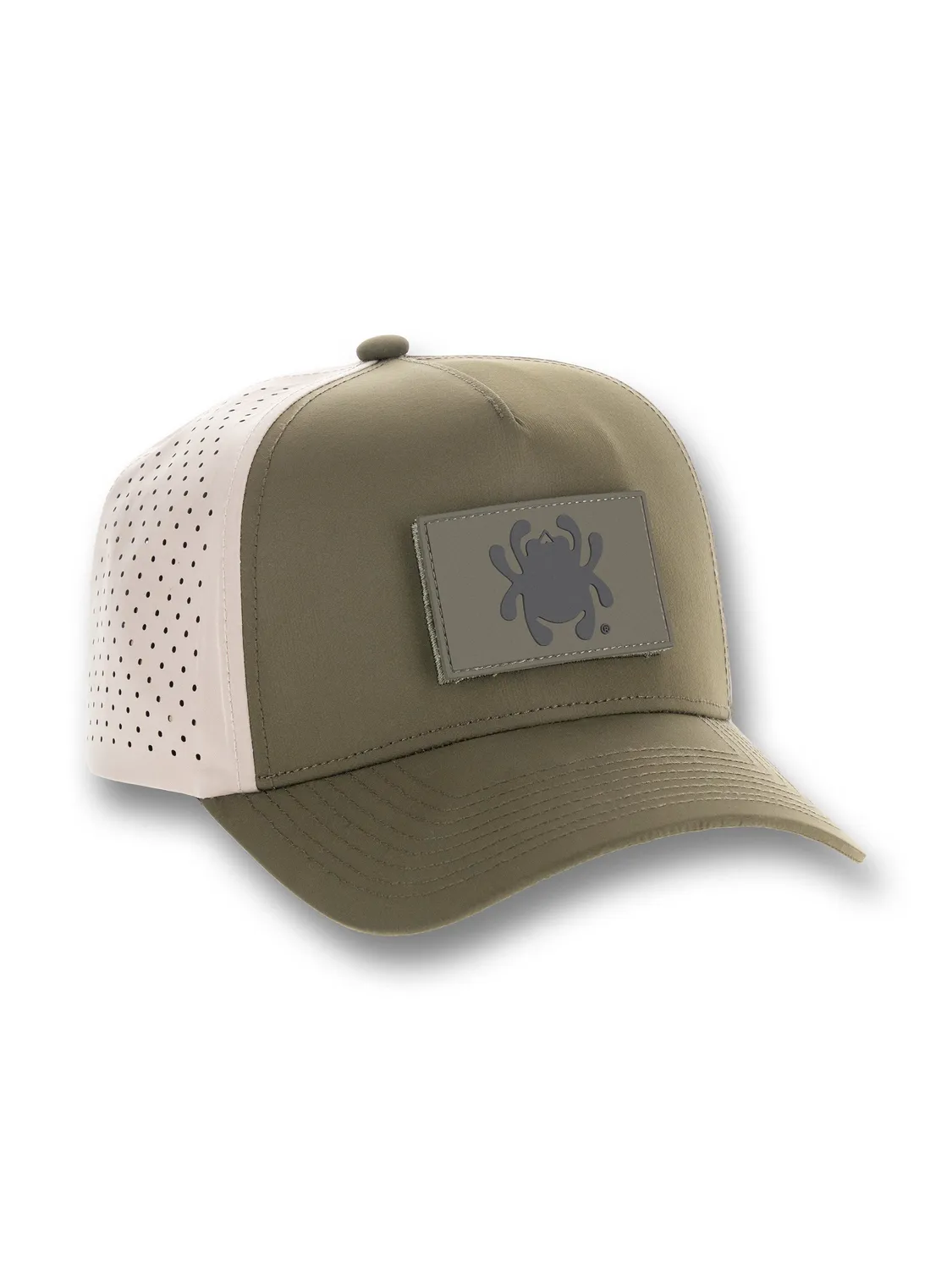 Spyderco Structured Hat Basecap Grün/Khaki mit Patch