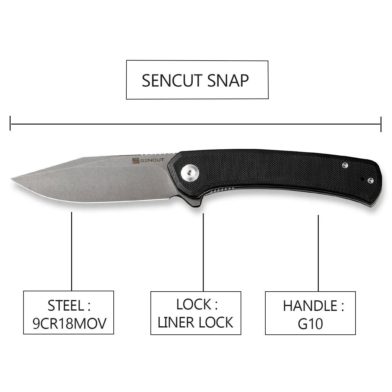SENCUT Snap SA05B Klappmesser G10 schwarz