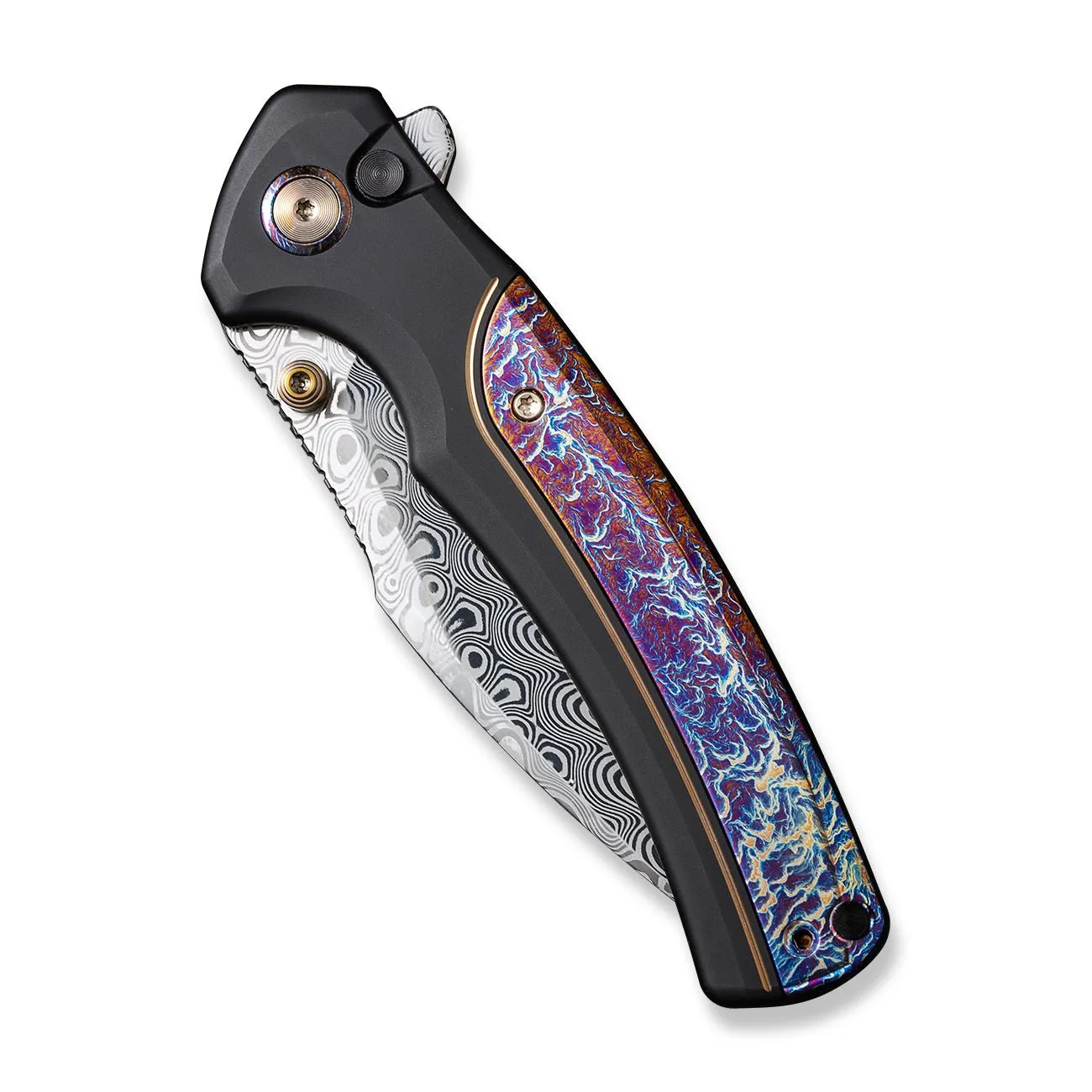 WeKnife Ziffius WE22024D-DS1 Klappmesser Damast schwarz-gold