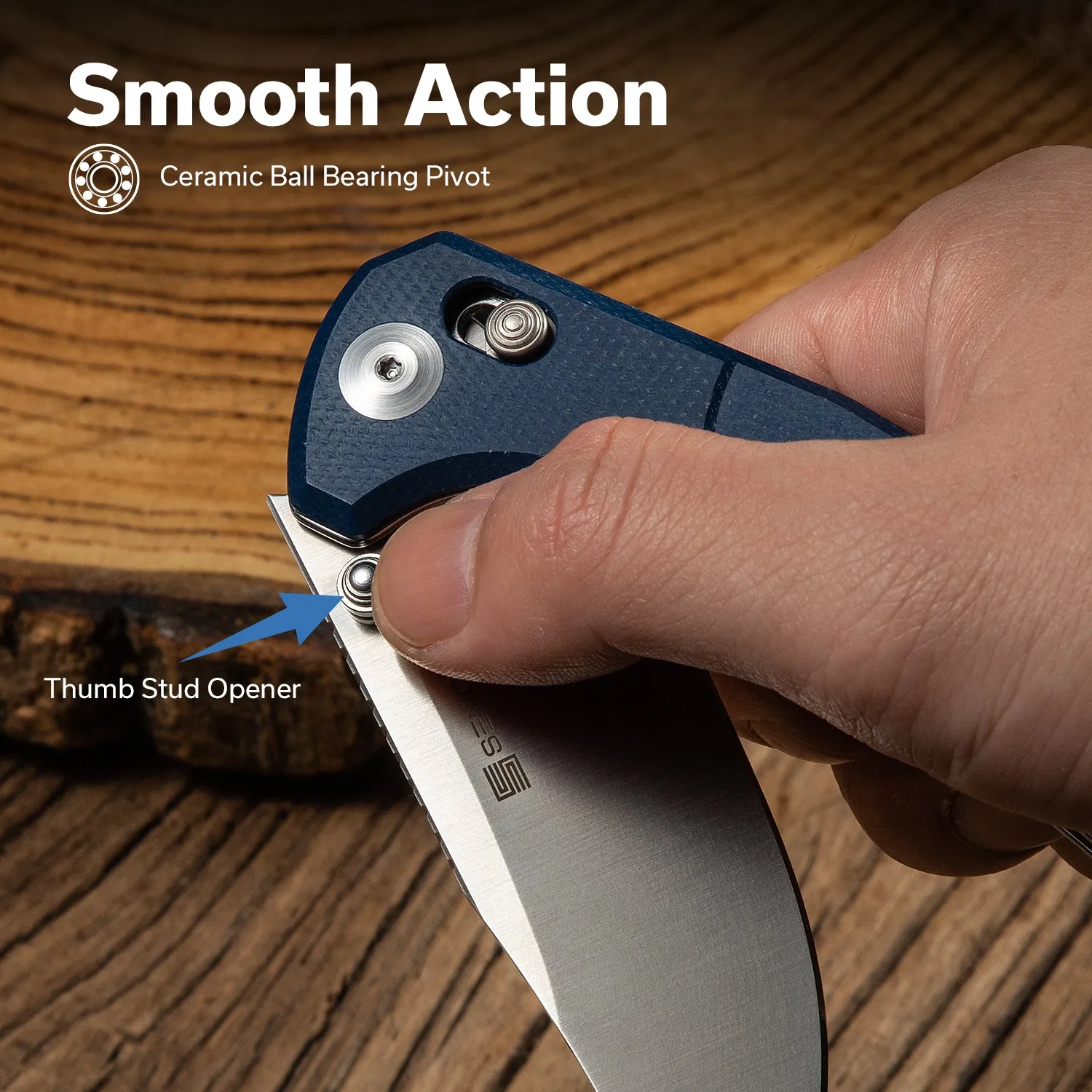 SENCUT Slybolt S25001A-2 Taschenmesser Micarta Blau