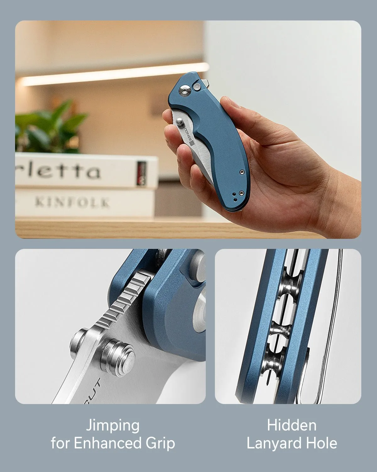SENCUT Cybrix S23098A-4 Klappmesser Alu blau 9Cr