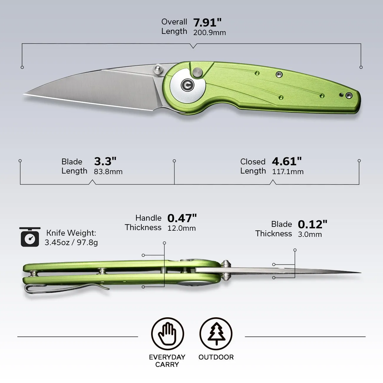 Civivi Starflare C23052-3 Taschenmesser Lime Nitro-V