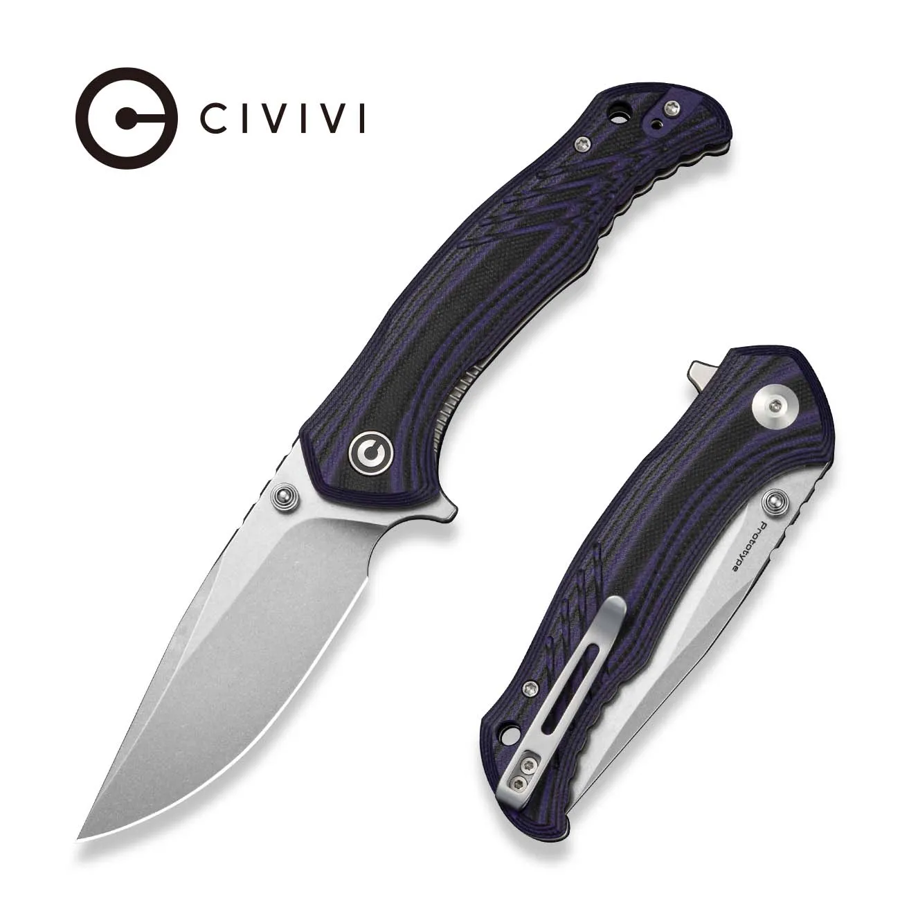 Civivi Rhykon C25106 Klappmesser Schwarz-Lila 14C28N