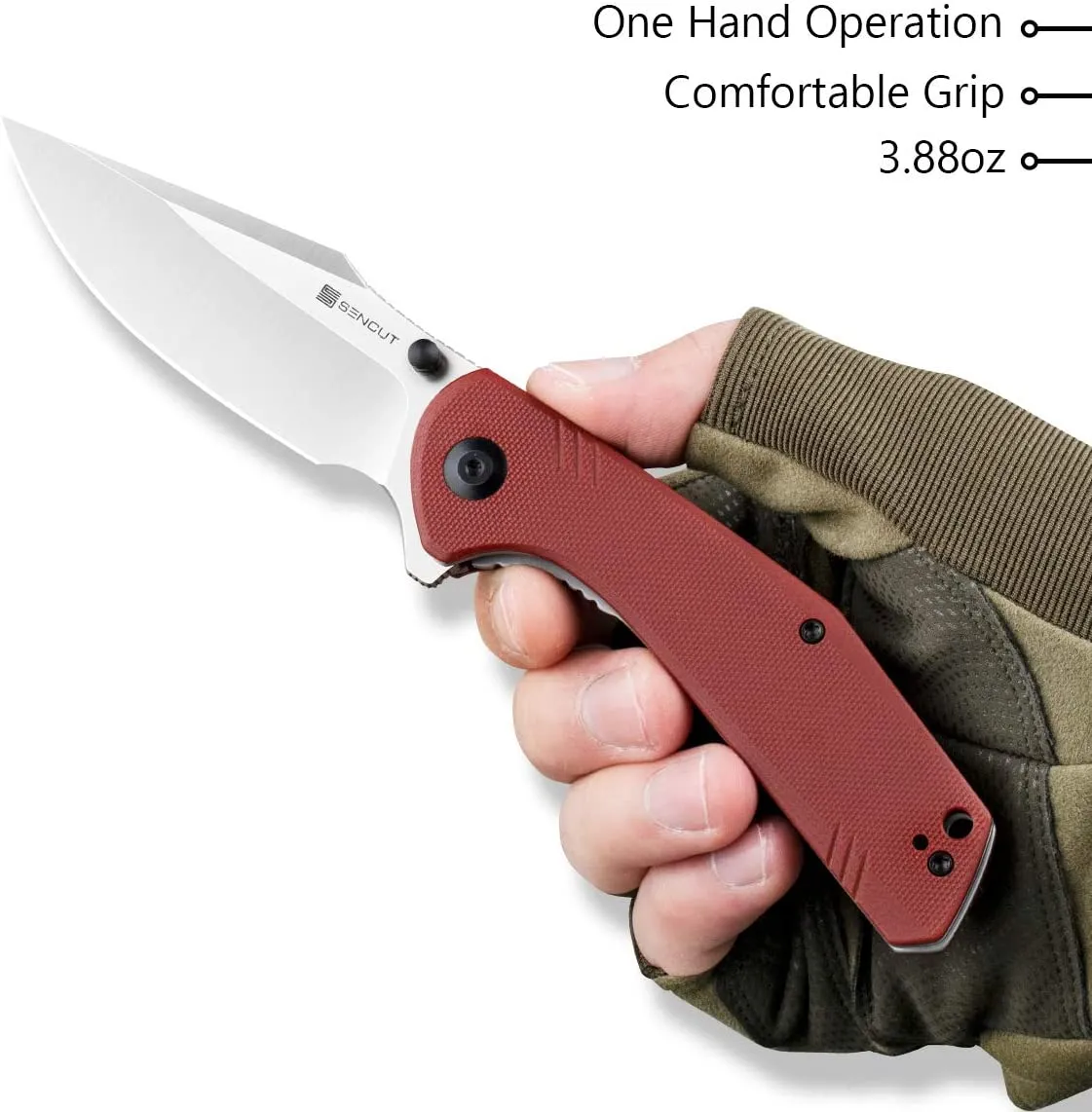 SENCUT Actium SA02A Taschenmesser G10 Burgundy D2