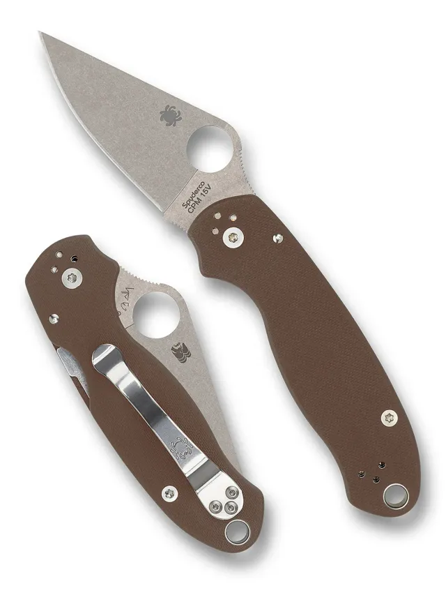 Spyderco Para 3 Klappmesser CPM 15V braun G-10