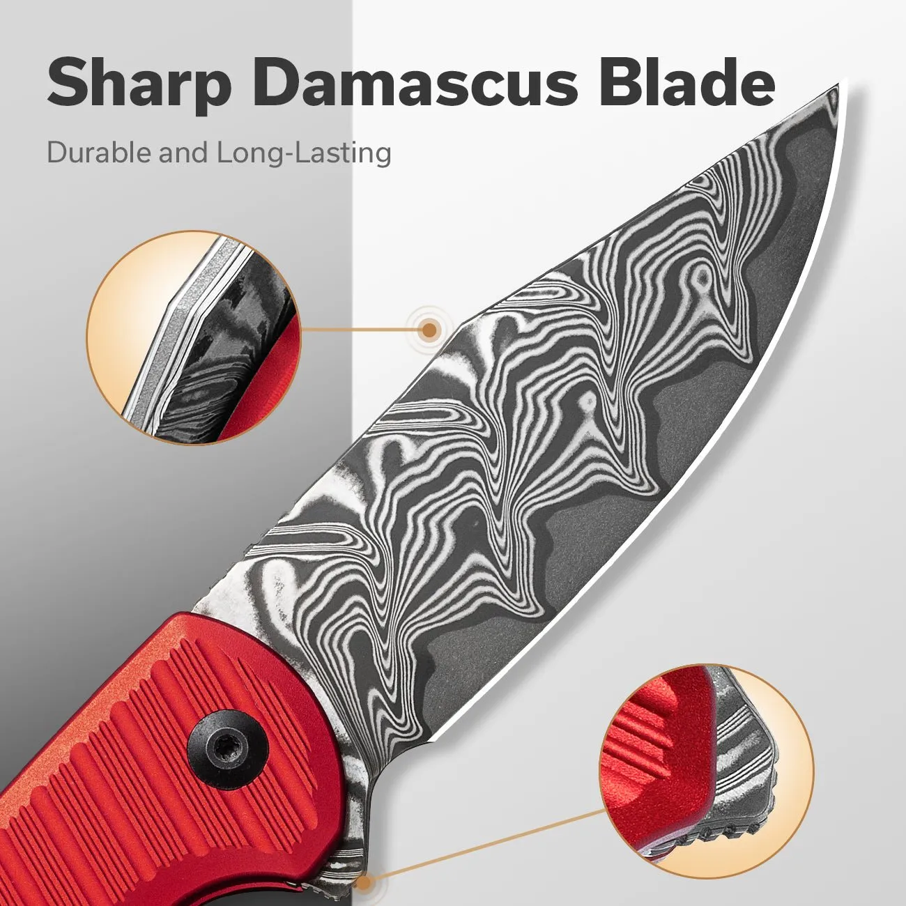 Civivi Stormhowl C23040B-DS1 Taschenmesser Rot Damast
