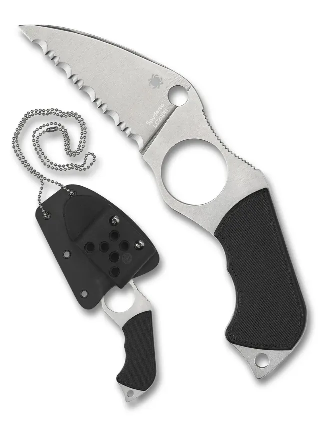 Spyderco Swick 6 Neck Knife LC200N glatte Klinge
