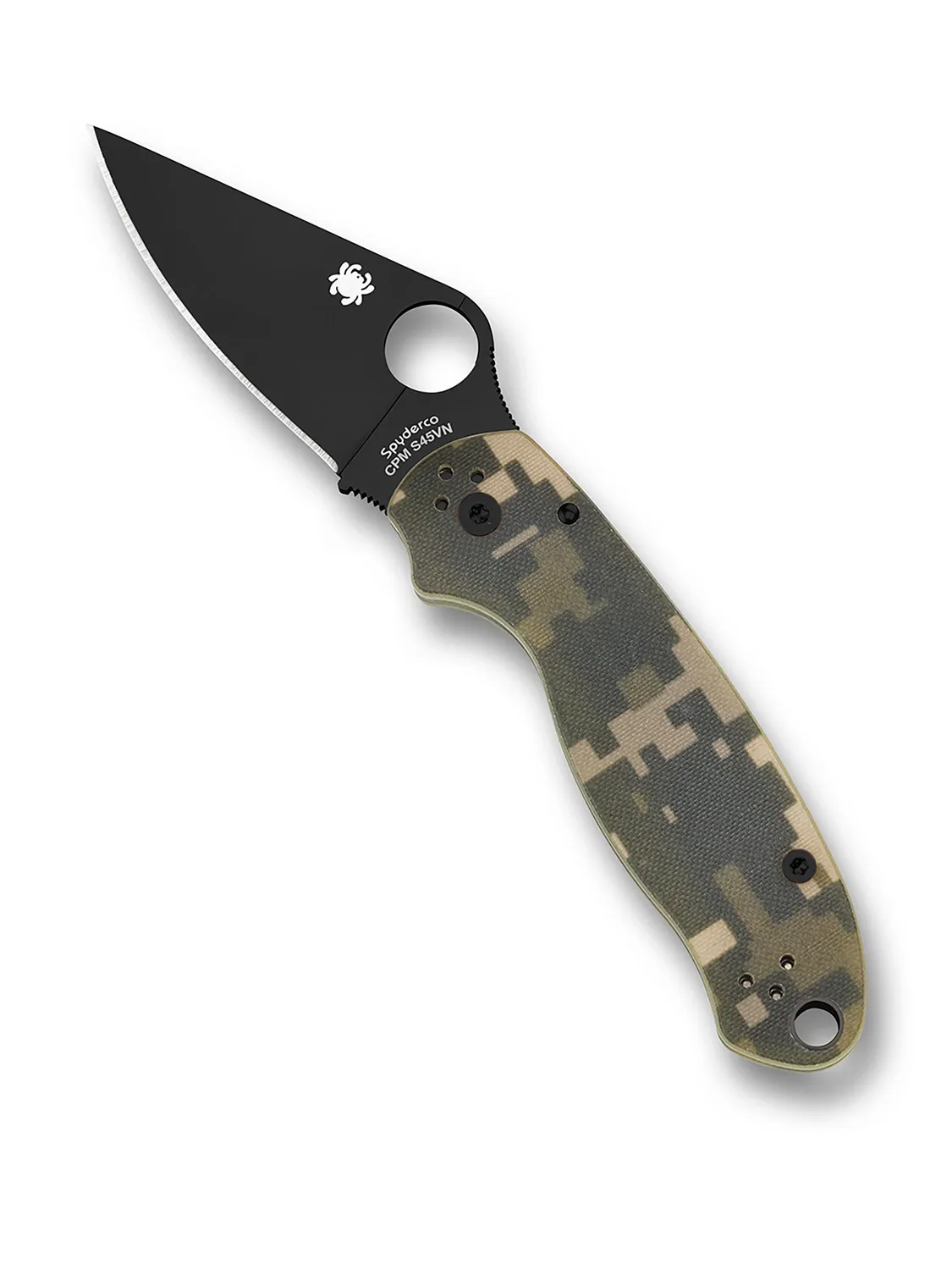 Spyderco Para 3 Klappmesser Schwarz S45VN Glatt
