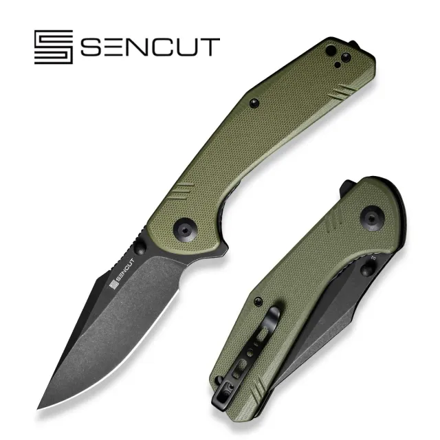 SENCUT Actium SA02E Taschenmesser Grün D2 Drop Point